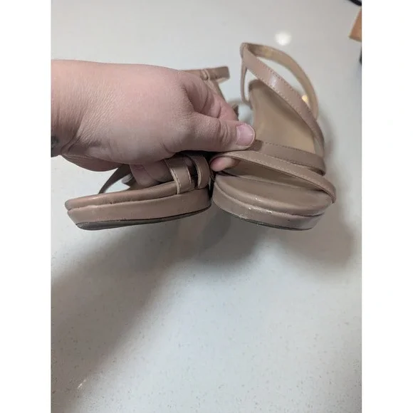 Naturalizer Brenta Sandals Women 10W Tan Strappy Slingback Heels - Picture 2 of 8